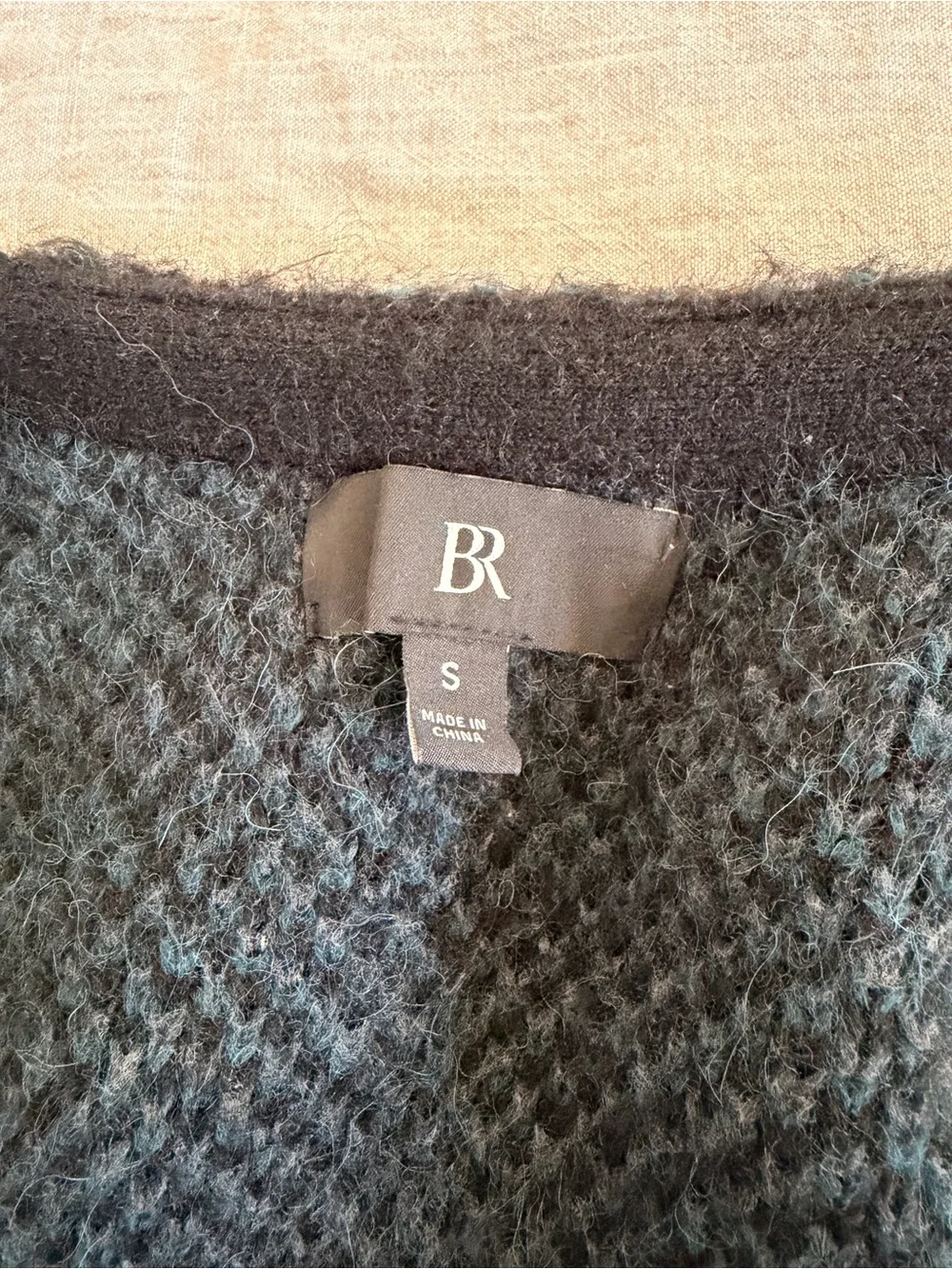 Banana Republic Black and Teal Mohair Blend Cardigan (Men’s S)